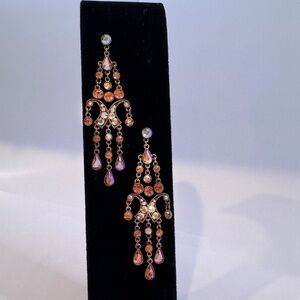 Glitzy Colorful Rhinestone Chandelier Earrings